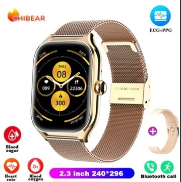 Smartwatch HIT 2024 GLUKOZA EKG TELEFON SMS FITNESS+DUŻO WIĘCEJ! + GRATIS! 