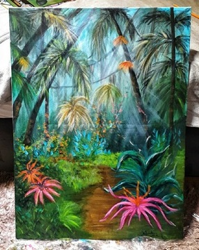 Obraz akrylowy dżungla, duży, na płótnie 