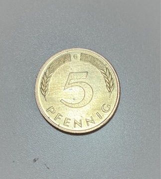 Moneta 5 pfennig z 1991 roku
