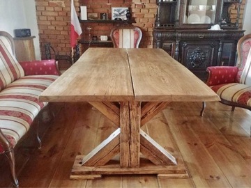 Stół ręcznie robiony! Lite drewno z 1850! Jesion