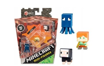 3 figurki Minecraft: SQUID, ALEX, BLACK SHEEP