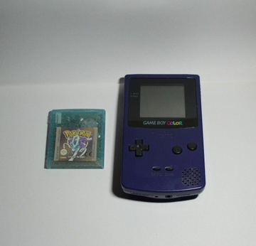 GameBoy Color fioletowy+gra Pokemon Crystal zestaw