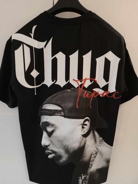 2pac t-shirt czarny