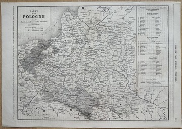 MAPA POLSKI 1863 Litwa Ukraina kresy Wilno Lwów
