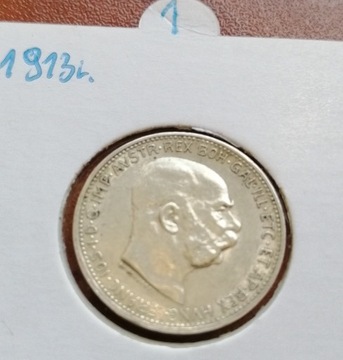 1 korona ag. 1913 r. FRANCISZEK JOZEF nr. 1
