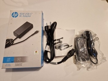 Oryginalny nowy zasilacz HP 45W USB-C