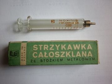 STRZYKAWKA CAŁOSZKLANA ZE STOŻKIEM METALOWYM 5ml