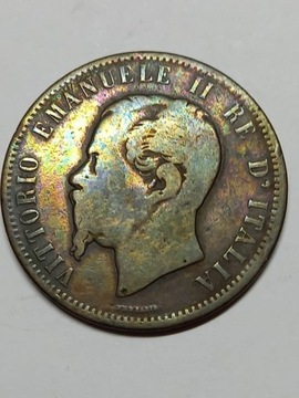 10 CENTESIMI, WŁOCHY Vittorio Emanuele II 1862