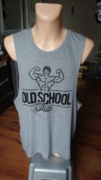 Oldschool Jims koszulka męska na ramiączkach L na siłownię szary melanż