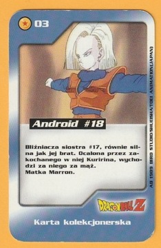 KARTA DRAGON BALL Z - CHIO - ANDROID #18