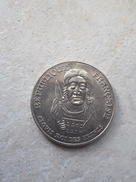 Moneta 100 franków francuskich 1996 rok srebrna