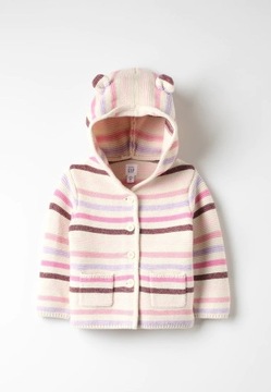 Baby GAP 86 92 sweter kaptur z uszami kardigan 