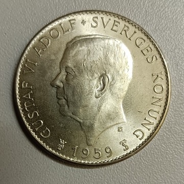 Szwecja 5 koron 1959 r. - srebro