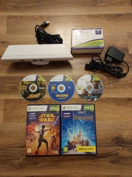 Kinect biały Xbox 360 zasilacz gry PL