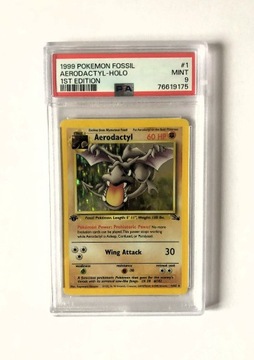 PSA 9 Pokemon Aerodactyl Holo Fossil 1st edition