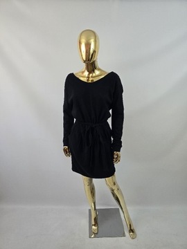 Sukienka bawełniana czarna w serek rozmiar L/XL