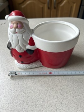 Doniczka ceramiczna z Mikołajem