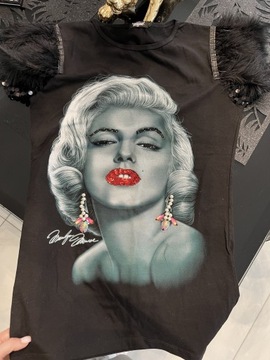 Bluzka tunika Marilyn Monroe cekiny pióra