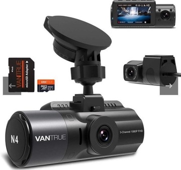 Kamera samochodowa VANTRUE N4 3CH + adapter + 256G