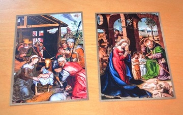 2 Pocztówki obrazy Boże Narodzenie i Adoracja 