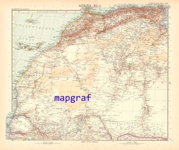 SAHARA MAROKO ALGIERIA mapa z 1906 roku 69