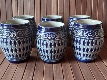 Ceramiczne kubeczki  6 sztuk  ,vintage 