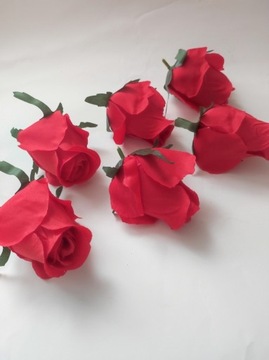 Sztuczny Kwiat  Róża Pączki Kwiat +druciki (12szt)