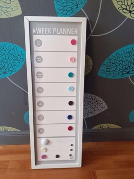 Planner week tablica magnetyczna podłużna magnesy