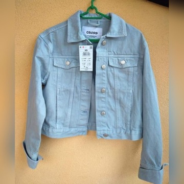 XS Modna kurtka jeansowa jasny jeans rozmiar XS 