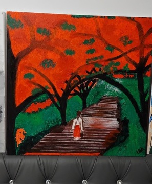 Obraz ręcznie malowany Akryl 60x60 schody