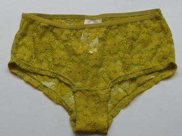 majtki figi żółte H&m xs 34 koronka bielizna