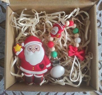 Box na prezent dla niemowlaka świąteczny 