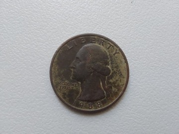 1/4 ćwierć dolara quarter 1988 USA