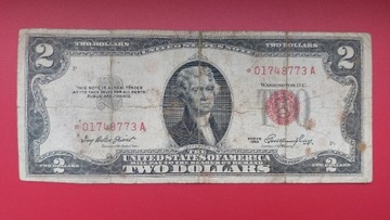 Banknot USA 2 dolary 1953 Czerwona pieczęć 