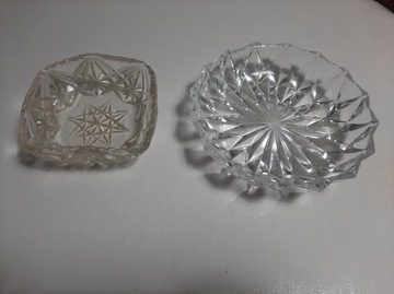 Kryształy małe półmiski szkło Vintage PRL Antyki
