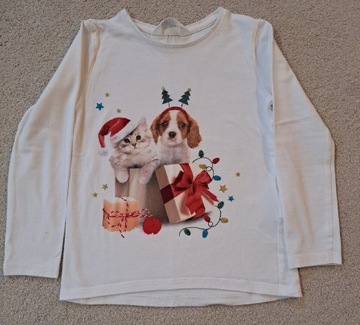 Bluzka świąteczna dziewczęca H&M 110