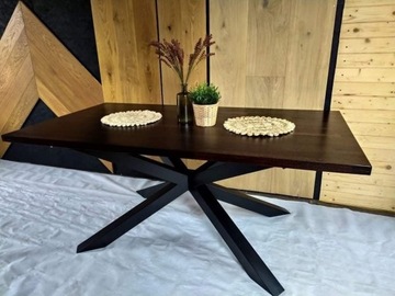 Stół Pająk, Loft/Industrialne lite drewno WENGE
