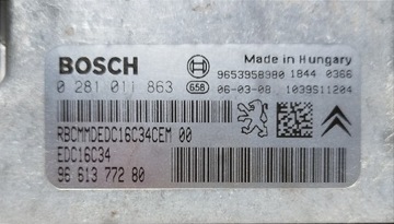 STEROWNIK SILNIKA CITROEN C4 2005 Bosch EDC16C34