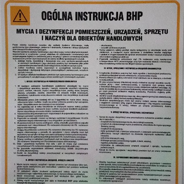 INSTRUKCJA BHP mycia i dezyfekcji pomieszczeń...