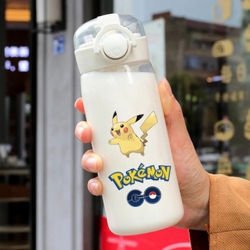 Butelka ze słomką przeźroczysta 600ml Pokemon