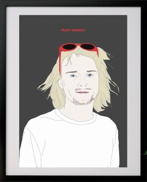 Kurt Cobain plakat A3 Nirvana prezent