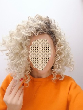 Peruka blond afro loki WŁOSY kręcone JAK NATURALNE