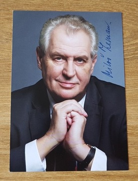 Oryginalny autograf prezydenta Miloš Zeman Czechy
