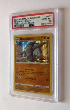 PSA 10 Pokemon Donphan Holo SWSH VIV 067 STAFF 