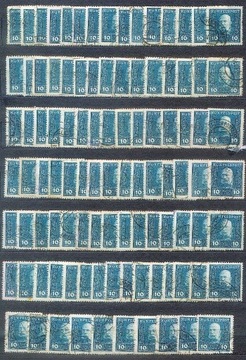 OA, Fi 28, 10 Hal., 100 znaczków stemplowanych 