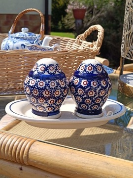 Komplet ceramika artystyczna Bolesławiec 
