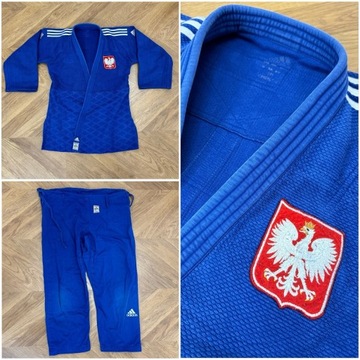 Niebieska judoga Adidas Champion II Slim Fit - 175