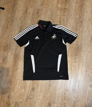 Czarna koszulka piłkarska Polo Swansea Adidas L