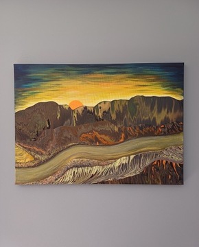 Obraz ręcznie malowany Krajobraz Abstrakcja 70x50