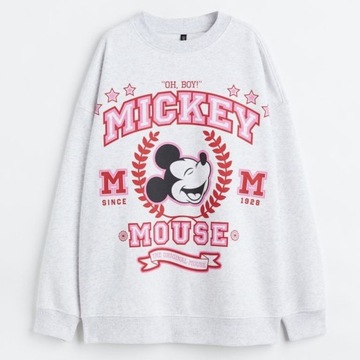 Bluza oversize z nadrukiem Mickey Mouse h&m
